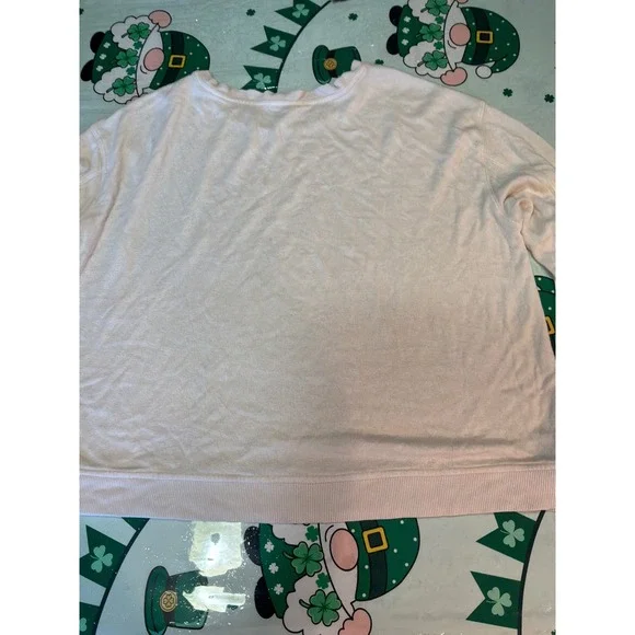 Jane + Delancey Womens XL Light Pink Crew Neck Sweatshirt Long Sleeve Pullover - Picture 6 of 6